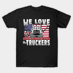 SUPPORT TRUCKERS - USA TRUCKERS FOR FREEDOM CONVOY USA FLAG - FREEDOM CONVOY 2022 -FLAG T-Shirt